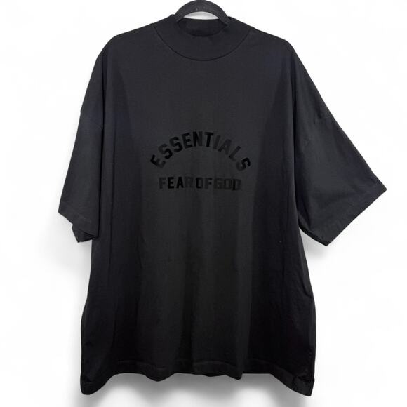 Fear of God Essentials Oversized T-Shirt Black Logo Tee Size L Streetwear FOG - Picture 1 of 9